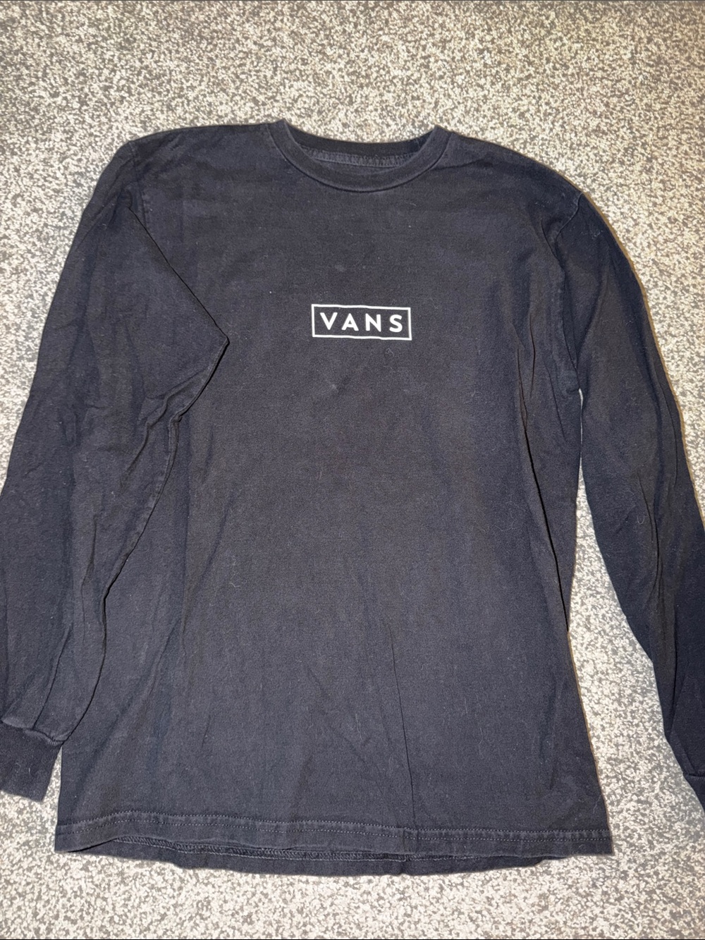 Vans Black Long-Sleeve Box Logo Tee